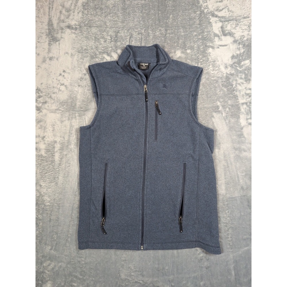 Solaris Blue Full Zip Fleece Vest Size Medium M Golf Preppy